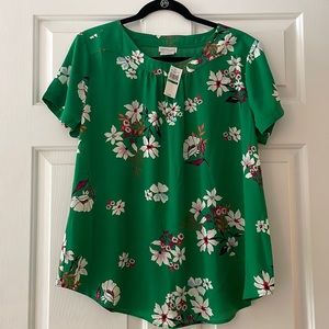 Green with flowers blouse